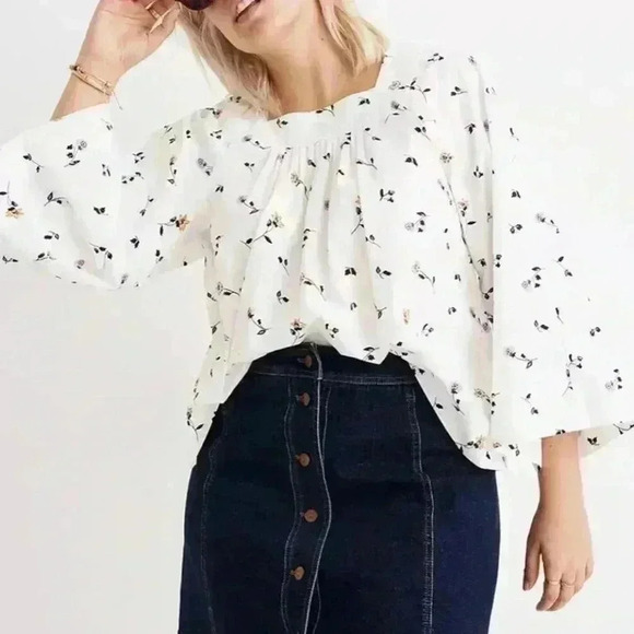 Madewell Square-Neck Top in Sweet Blossoms (X4) - Picture 1 of 8